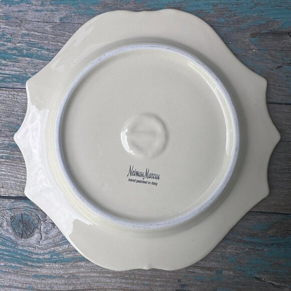 Neiman Marcus 9.5" Salad Plate Hand Painted in Italy Multicolor Geometric Print - Picture 3 of 5